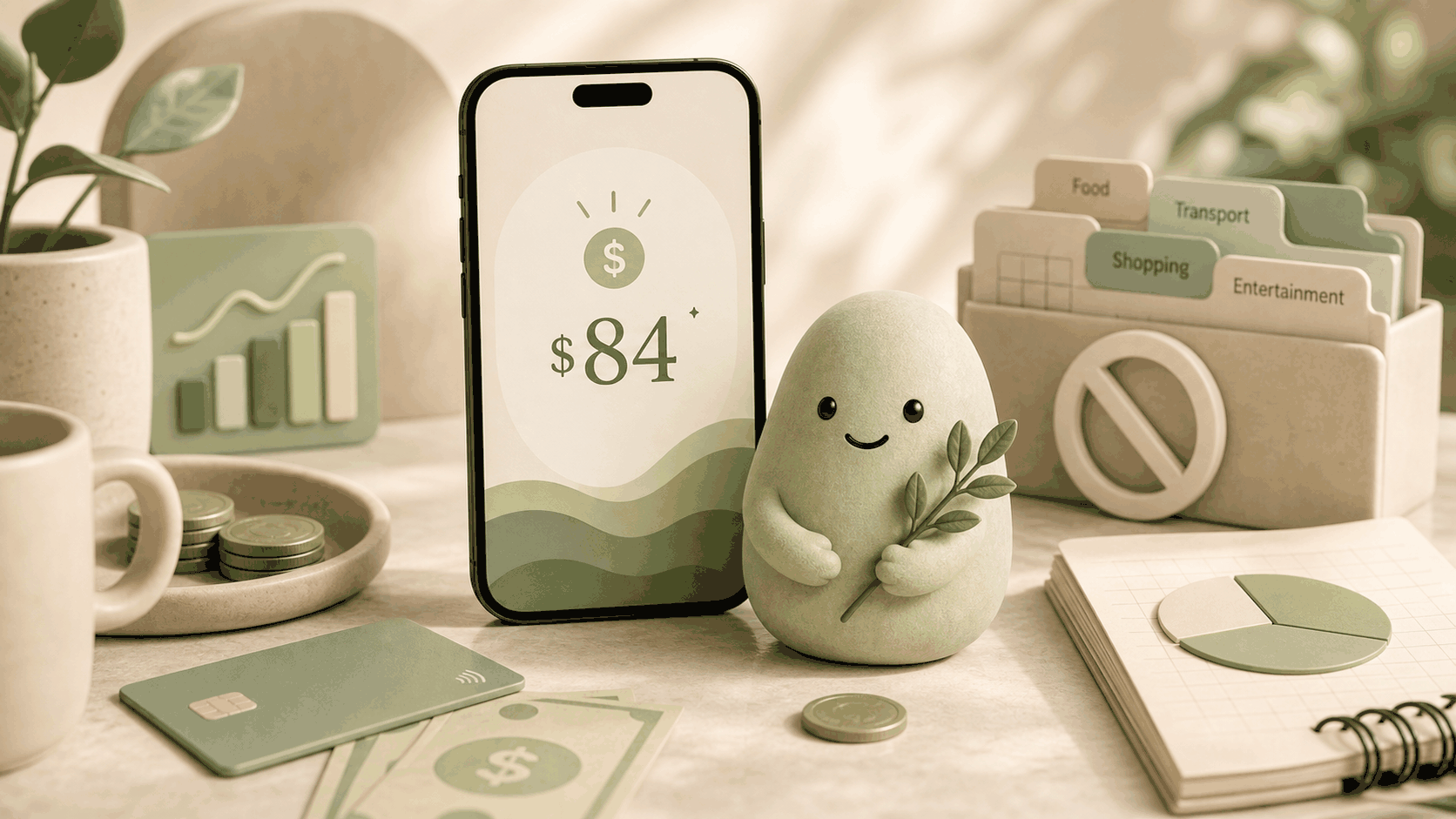 Editorial Pip article cover for budget app for people who hate categories.